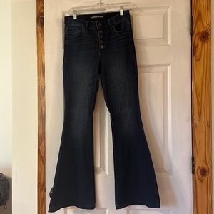 Express Bell Flare High Rise Button Fly Jeans
